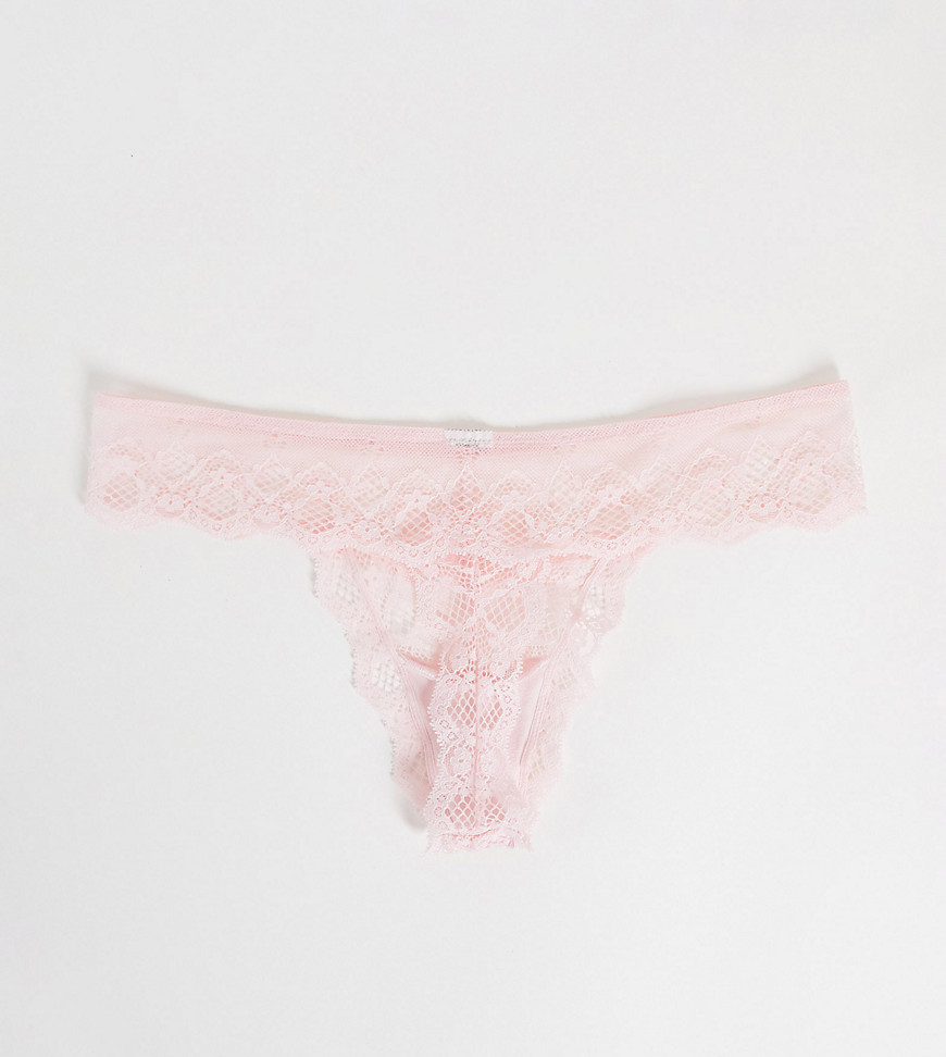 ASOS DESIGN Maternity Greta lace thong in pink