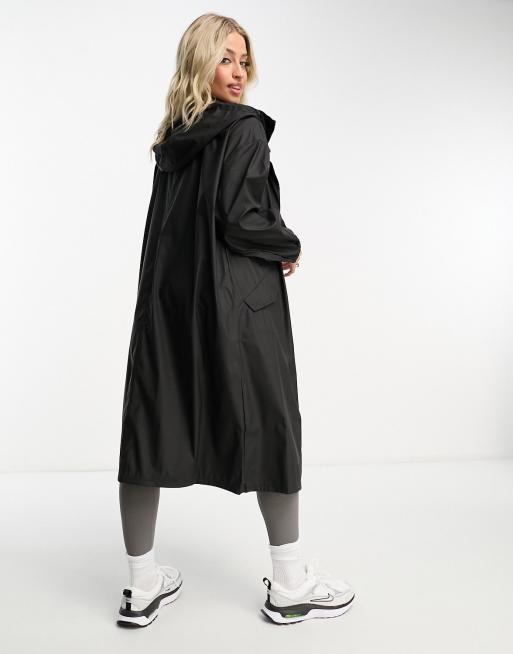 ASOS DESIGN Maternity – Gumowany płaszcz przeciwdeszczowy w kolorze czarnym, 3 z 4