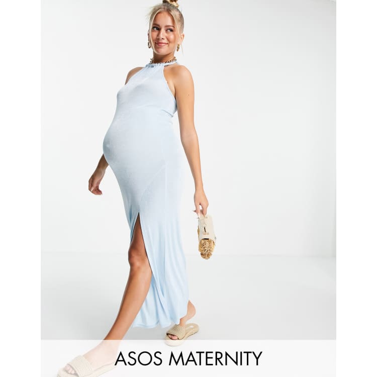 Asos blue maternity outlet dress