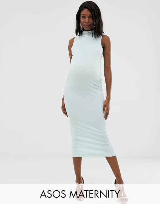 ASOS DESIGN Maternity high neck bandage midi dress