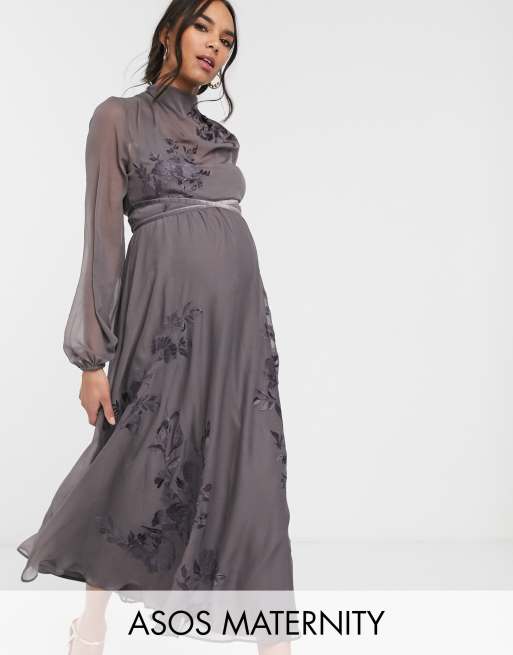 Asos grey maternity on sale dress