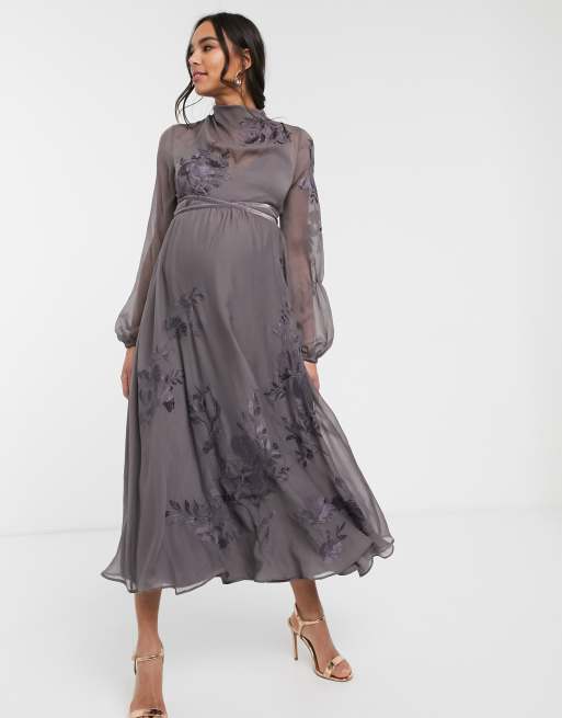 Asos grey maternity store dress