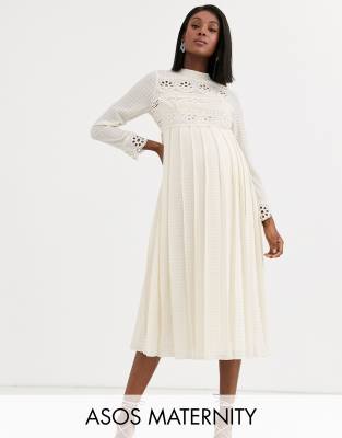 asos maternity pleated dress
