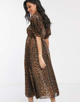 asos design high neck pleated midi dress