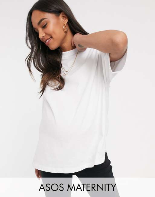 white maternity tee shirt