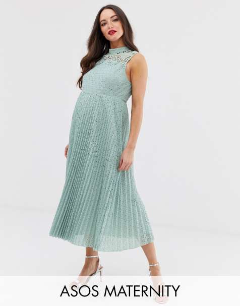 Clothes Sale Asos Maternity Dresses Canada ASOS DESIGN Maternity Elastic  Pleated Midi Dress In Pastel Yellow