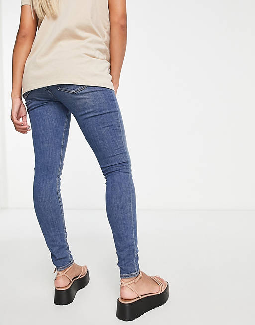Jeans Maternity high rise ridley 'skinny' jeans in authentic midwash with under the bump waistband 