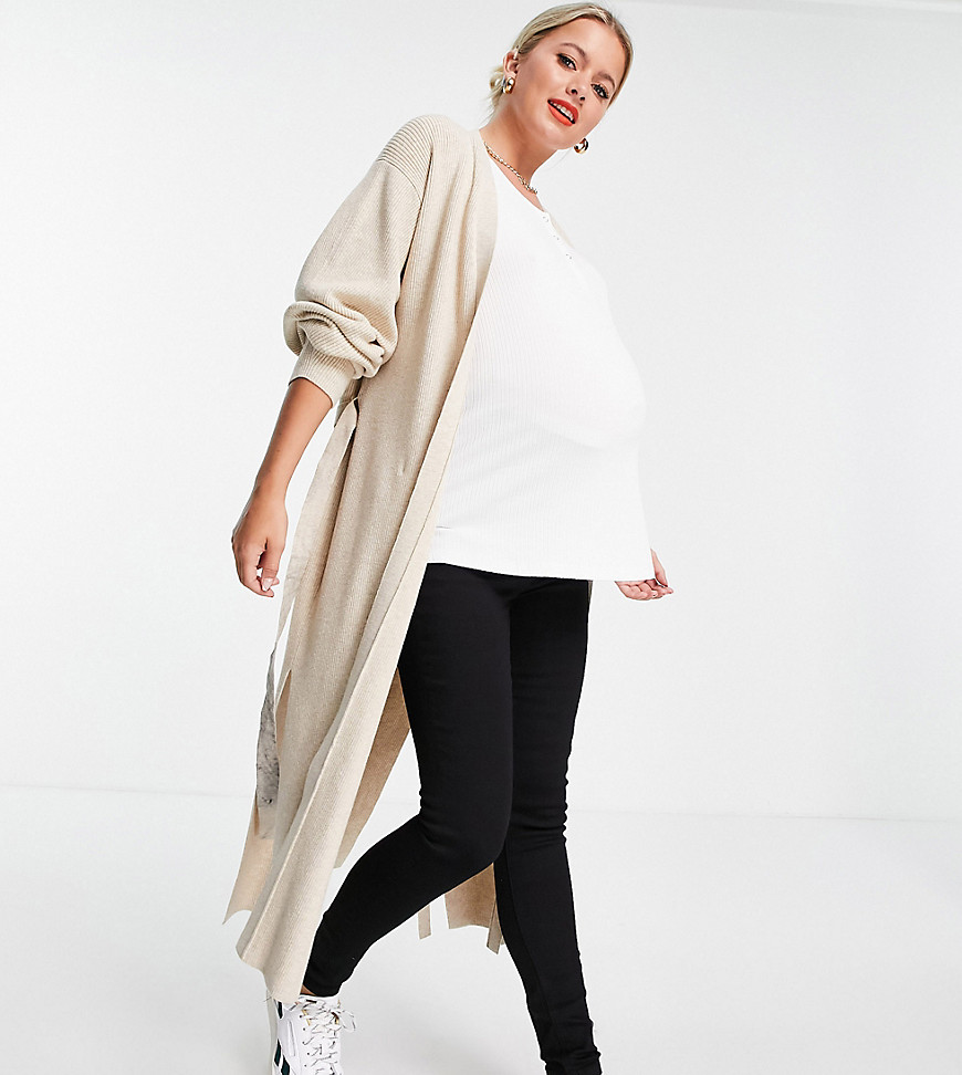 Asos Maternity Asos Design Maternity High Rise Ridley 'skinny' Jeans In Clean Black With Over The Bump Waistband