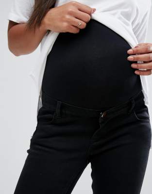 maternity black ripped jeans