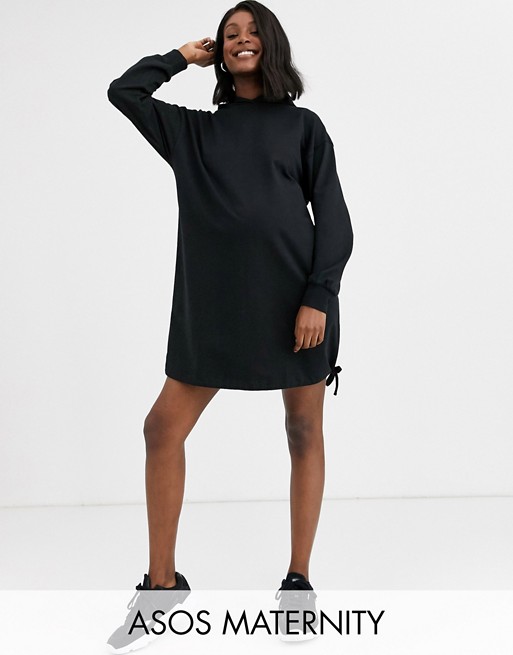 ASOS DESIGN Maternity hoodie sweat mini dress