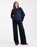 [ASOS Maternity] ASOS DESIGN Maternity interlock wide leg pants in navy XS NAVY
