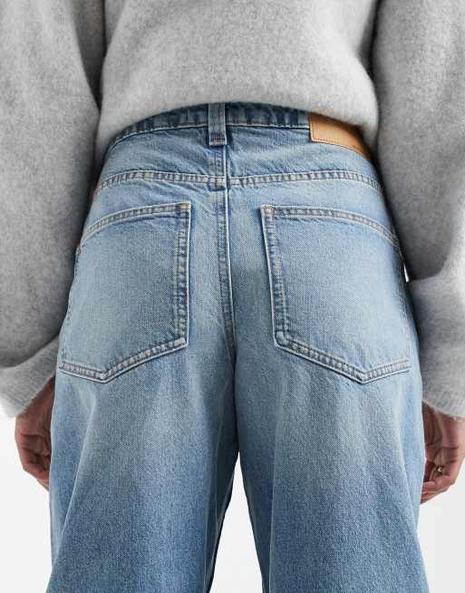 ASOS DESIGN Maternity – Jasnoniebieskie dopasowane jeansy z baryłkowymi nogawkami, 5 z 5
