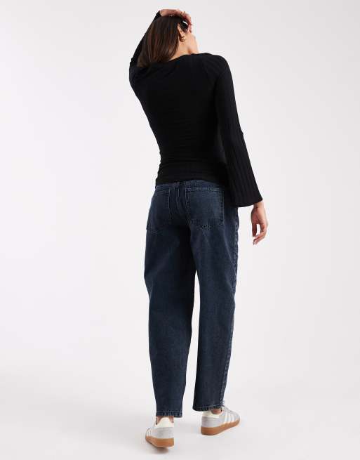 ASOS DESIGN Maternity - Jean coupe ample à taille haute - Bleu noir, 3 de 5