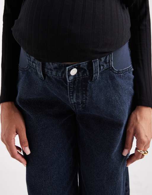 ASOS DESIGN Maternity - Jean coupe ample à taille haute - Bleu noir, 5 de 5