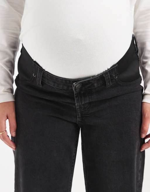 ASOS DESIGN Maternity - Jeans comfort stretch dritti neri, 5 di 5