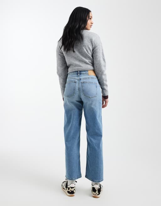 ASOS DESIGN Maternity - Jeans met rechte pijpen in authentiek donker middenblauw, 3 van 5