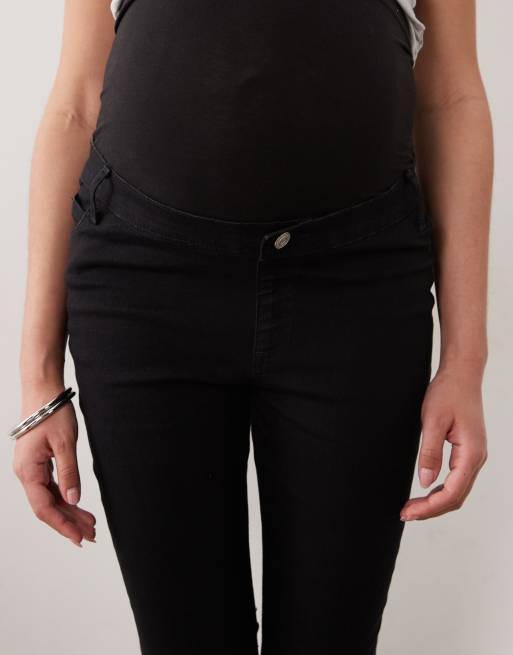 ASOS DESIGN Maternity - Jeans skinny nero pulito, 4 di 5
