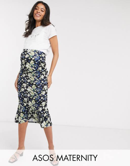 Printed maternity shop pencil skirt