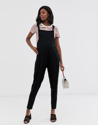 black dungaree jumpsuit