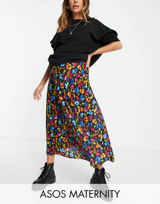 Asos pleated midi outlet skirt in floral print