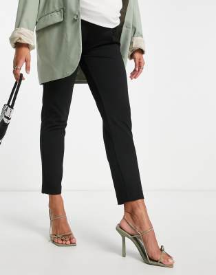 Asos Design Maternity Jersey Tapered Suit Pants In Black Asos