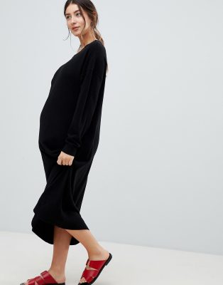 long sleeve leopard midi dress