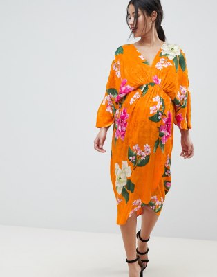 asos orange kimono dress