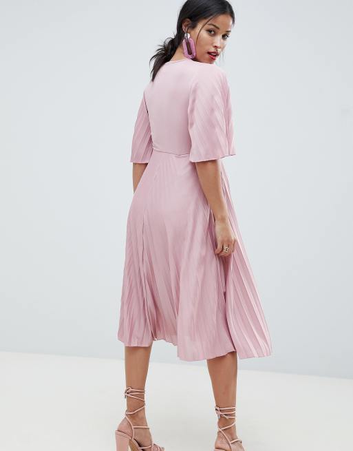 Asos design maternity kimono pleated best sale midi dress