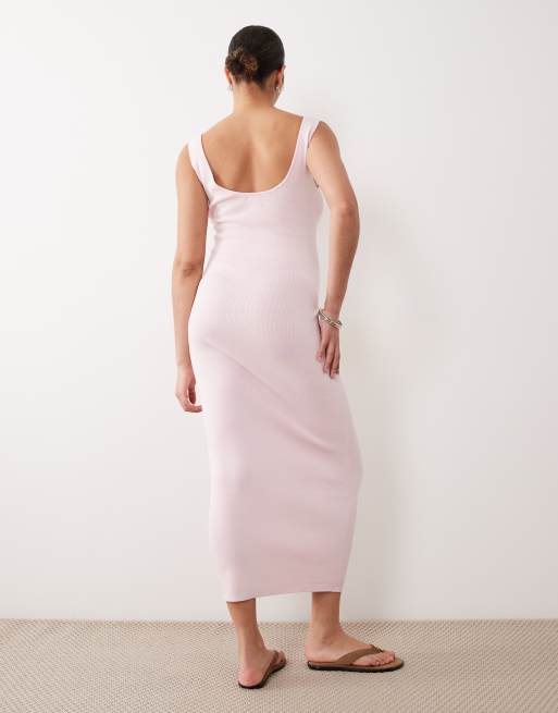 ASOS DESIGN Maternity – Kleid aus Baumwollmix in Rosa mit U-Rückenausschnitt, 4 von 4