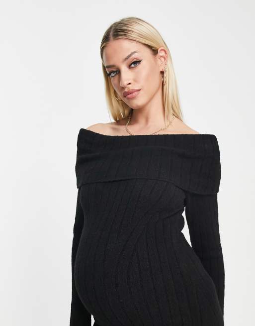 ASOS DESIGN Maternity Nursing fine knit ribbed dress, ASOS