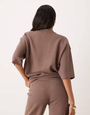 Asos Maternity Asos Design Maternity Knit Structured Oversized T-shirt In Brown