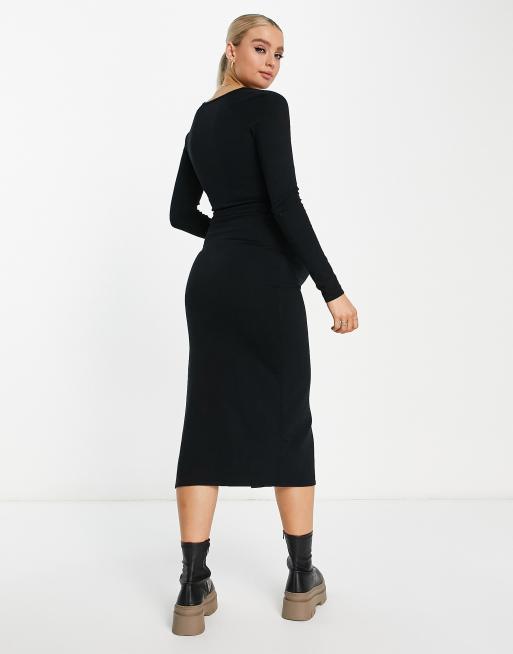 Asos black maternity dress best sale