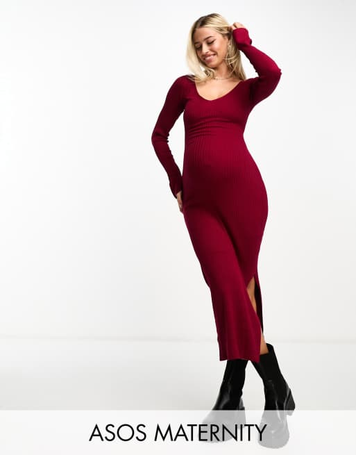 Asos red 2024 maternity dress