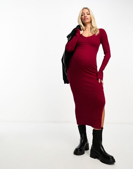 Asos red maternity dress hotsell