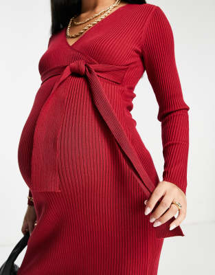 Asos red maternity dress best sale