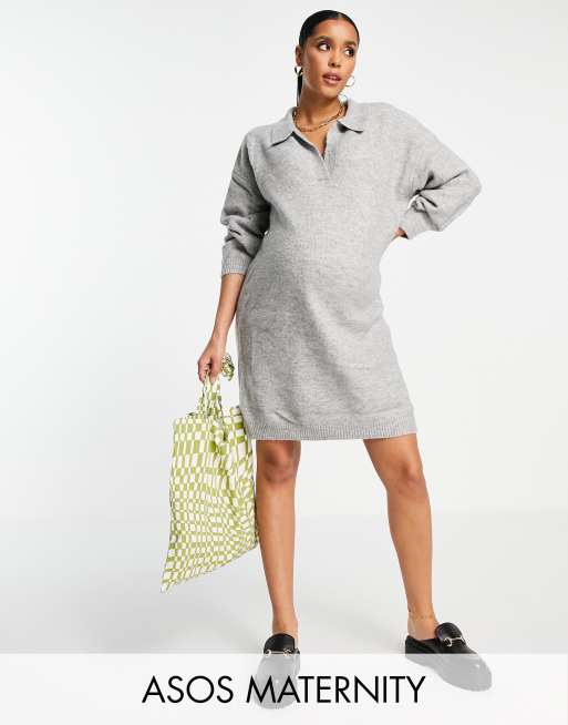 Asos grey maternity dress hotsell