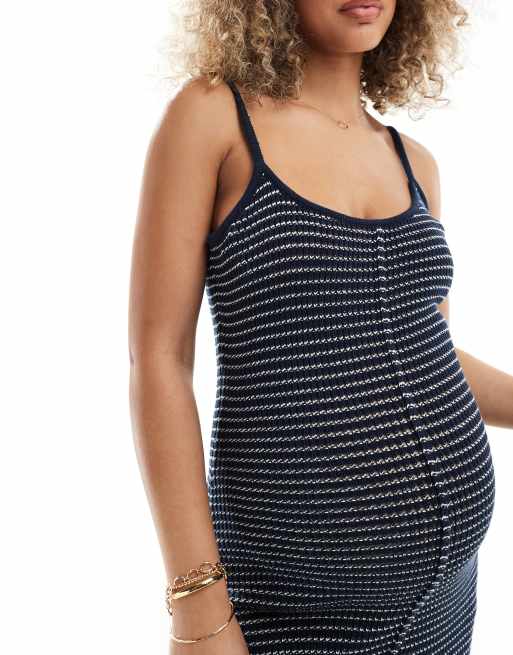 Asos striped maternity dress best sale