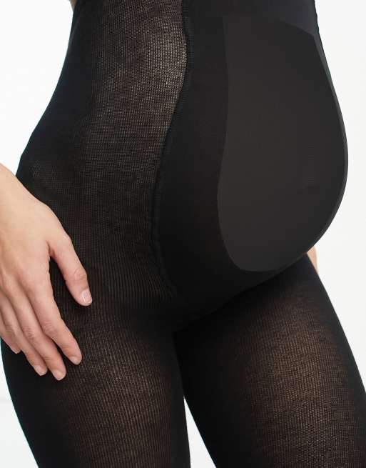 ASOS DESIGN Maternity knitted tights in black