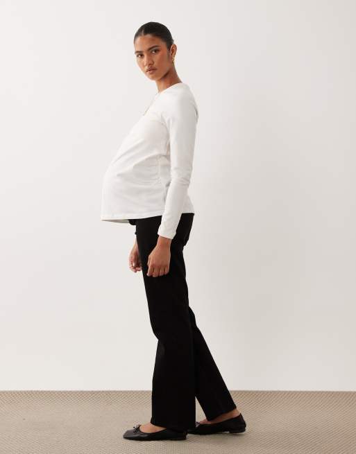 ASOS DESIGN Maternity komfort stretch-jeans med lige ben i sort, 3 af 5