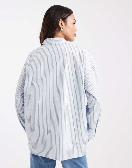 ASOS DESIGN Maternity – Koszula oversize w niebieskie paski, 4 z 4