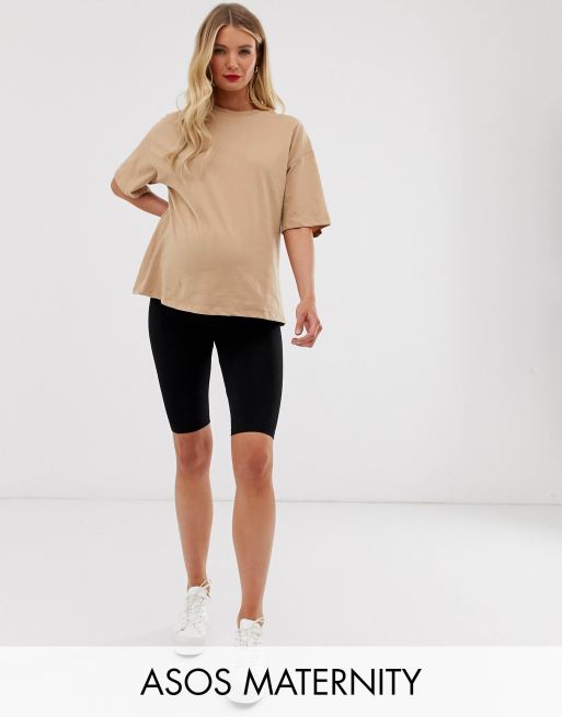 ASOS DESIGN Maternity – Kurze Basic-Leggings mit Überbauchbund