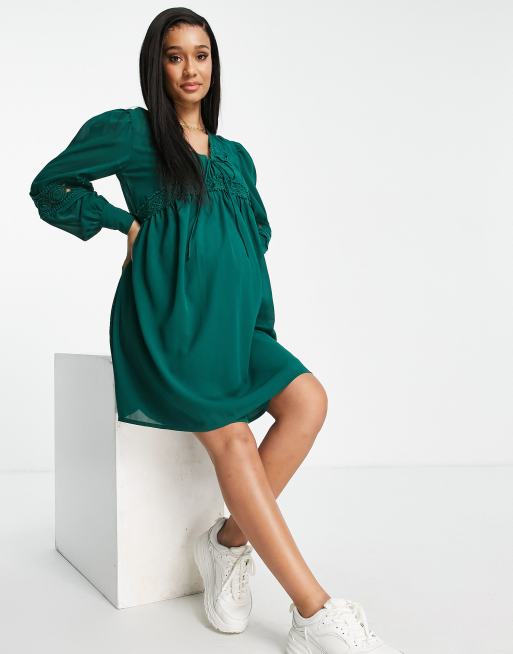 Asos green shop maternity dress