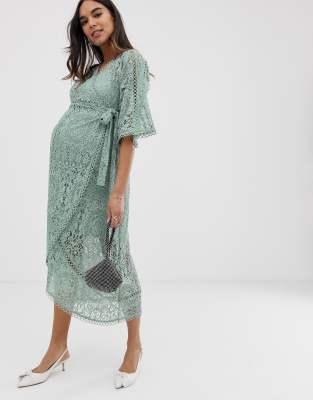 maternity wrap dress midi