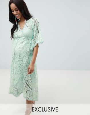 maternity wrap dress midi