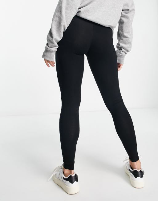 ASOS DESIGN – Leggings in Schwarz mit seitlichem Schlitz