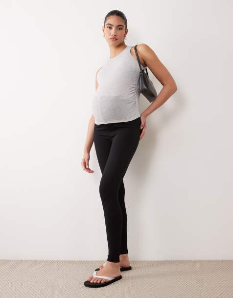 ASOS DESIGN Maternity leggings morbidi al tatto neri - view 1