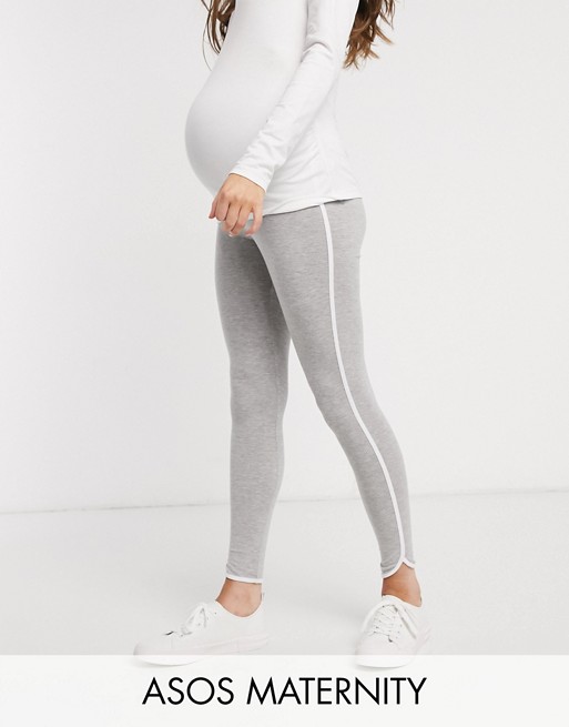 ASOS DESIGN Maternity leggings with contrast binding