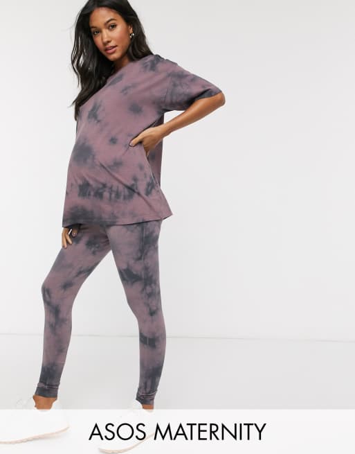  ASOS DESIGN Maternity – T-shirt i legginsy z efektem tie-dye, 2 z 3