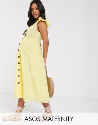 Pale yellow maternity store dress