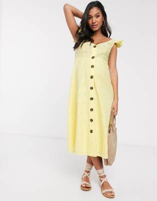 yellow midi sundress